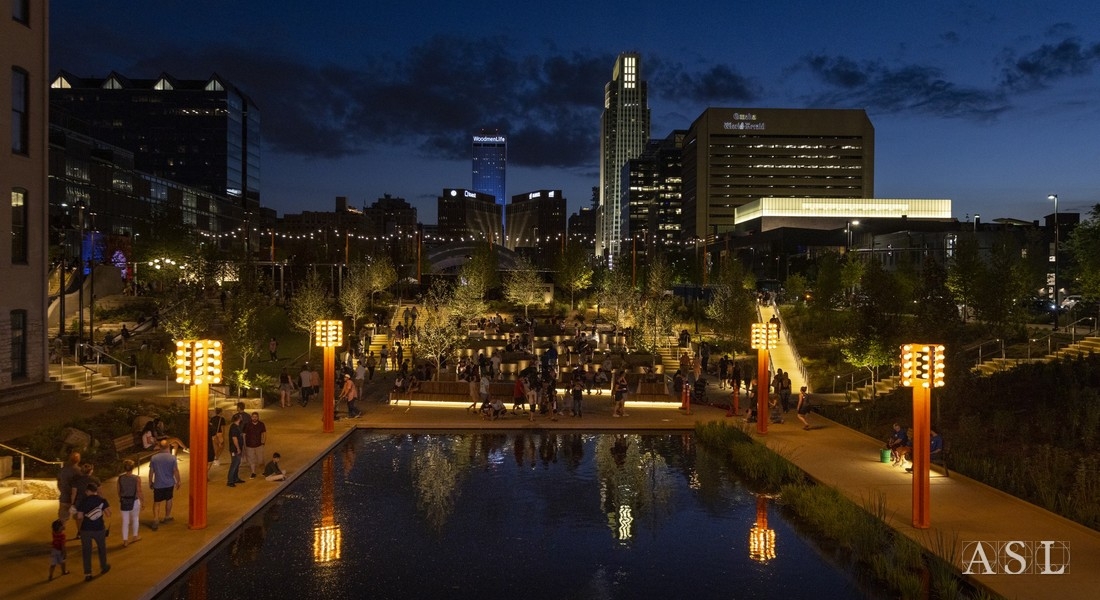 The Cascades at Gene Leahy Mall ASL Stone